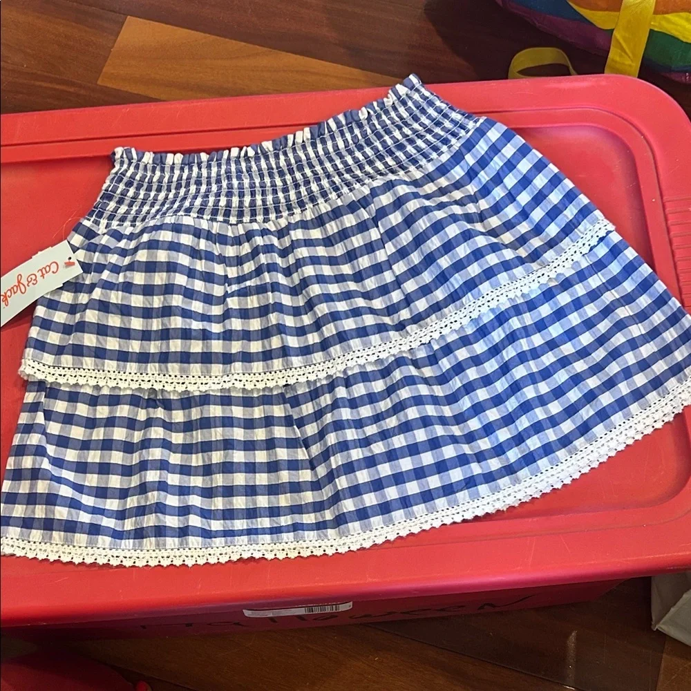 Girls Patriotic swim, hair clips and Tee & Skirt Set - Red White Blue Stars